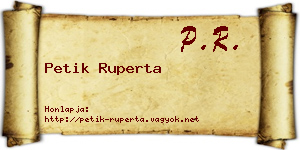 Petik Ruperta névjegykártya